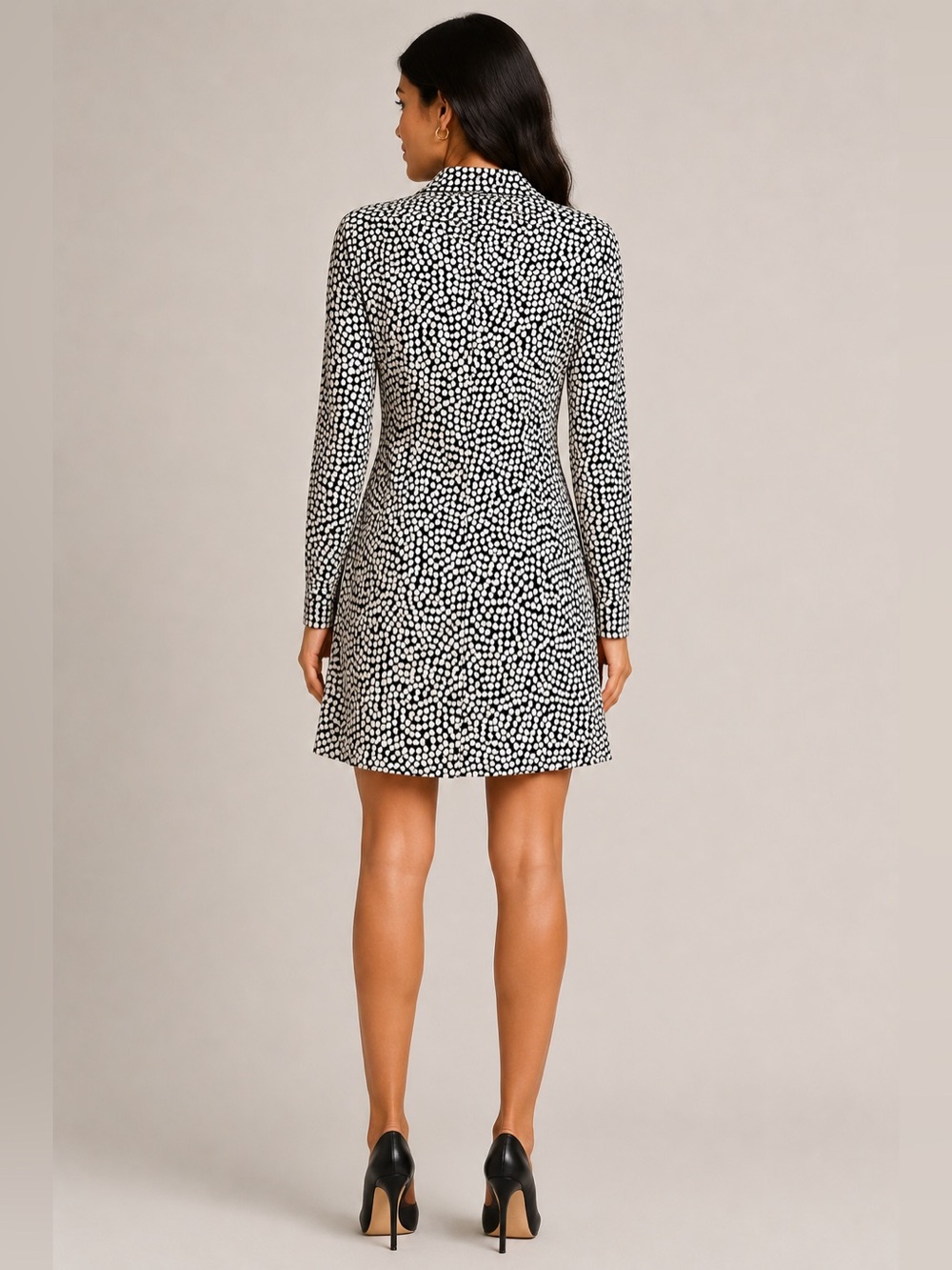 Diane Von Furstenberg Silk Anna Jersey Long Sleeve Shirt Dress Size 6 - Picture 2 of 7